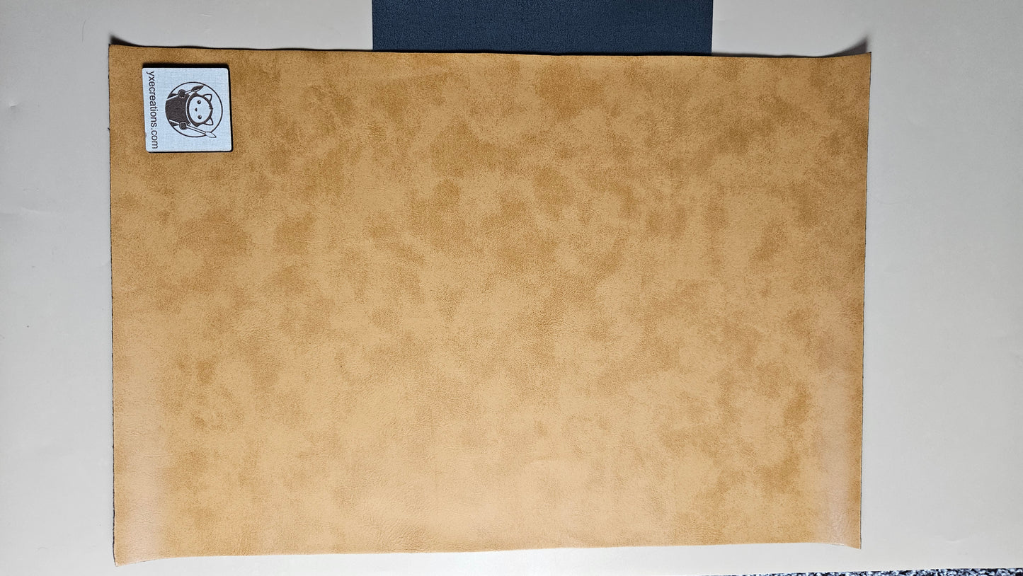 Yellow Ochre / Engraves Black - Matte Vintage - Leatherette Sheet - PU Material (view 3)