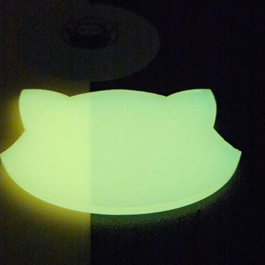 yellow Glow in the dark acrylic swatch glowing