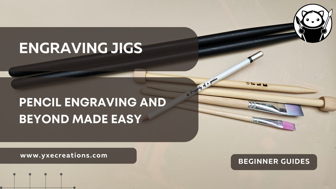 How to laser engrave pencils with a jig (and drumsticks, brushes, knitting needles)