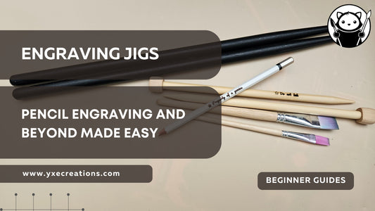 How to laser engrave pencils with a jig (and drumsticks, brushes, knitting needles)