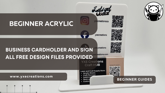 Beginner Acrylic: Business Card Holder Sign + All Designs Included