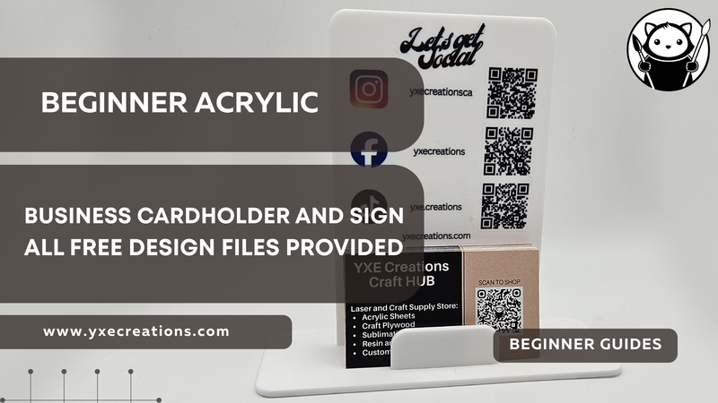 Beginner Acrylic: Business Card Holder Sign + All Designs Included