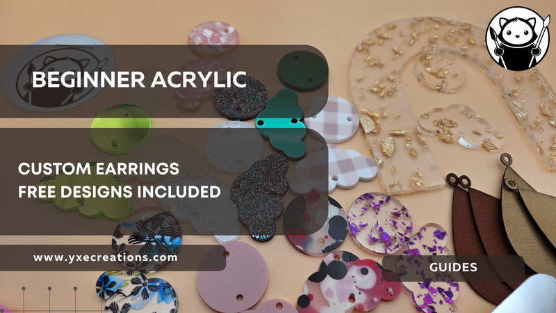 Beginner Acrylic: Custom Earrings + Free Designs