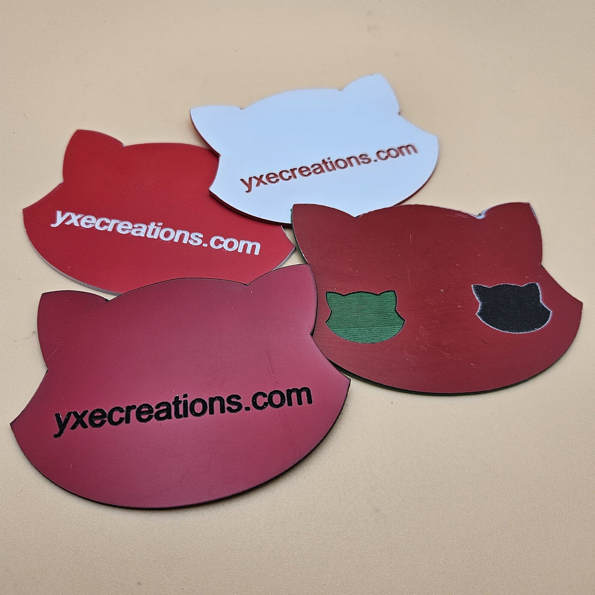 Red two-tone engravable acrylic samples
