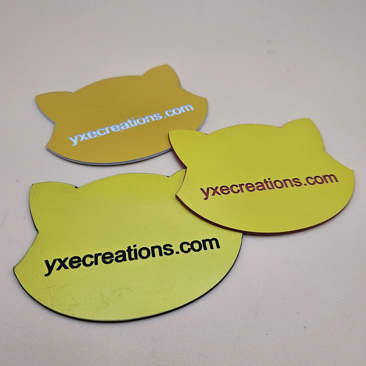 Yellow two-tone engravable acrylic samples