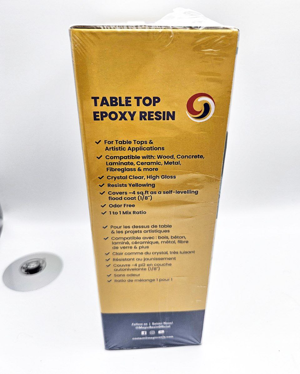 table top epoxy resin - side view