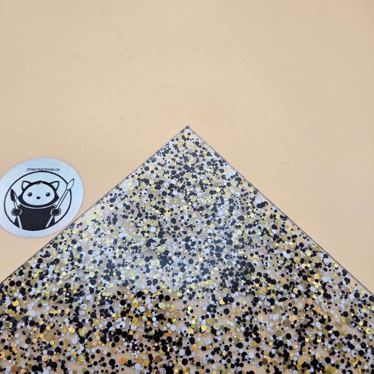 Glitter Acrylic - UV Reactive - Black and Gold