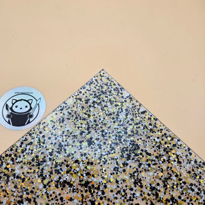 Glitter Acrylic - UV Reactive - Black and Gold