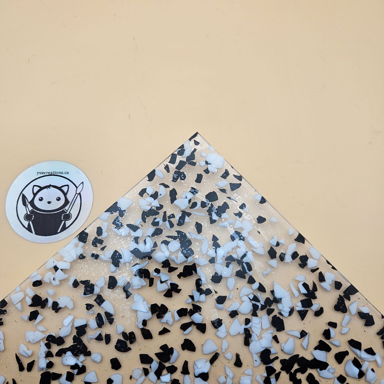 Designer Acrylic - White and Black Drops