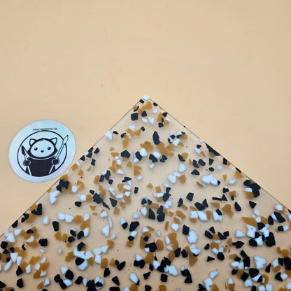 Designer Acrylic - White Black and Orange Drops