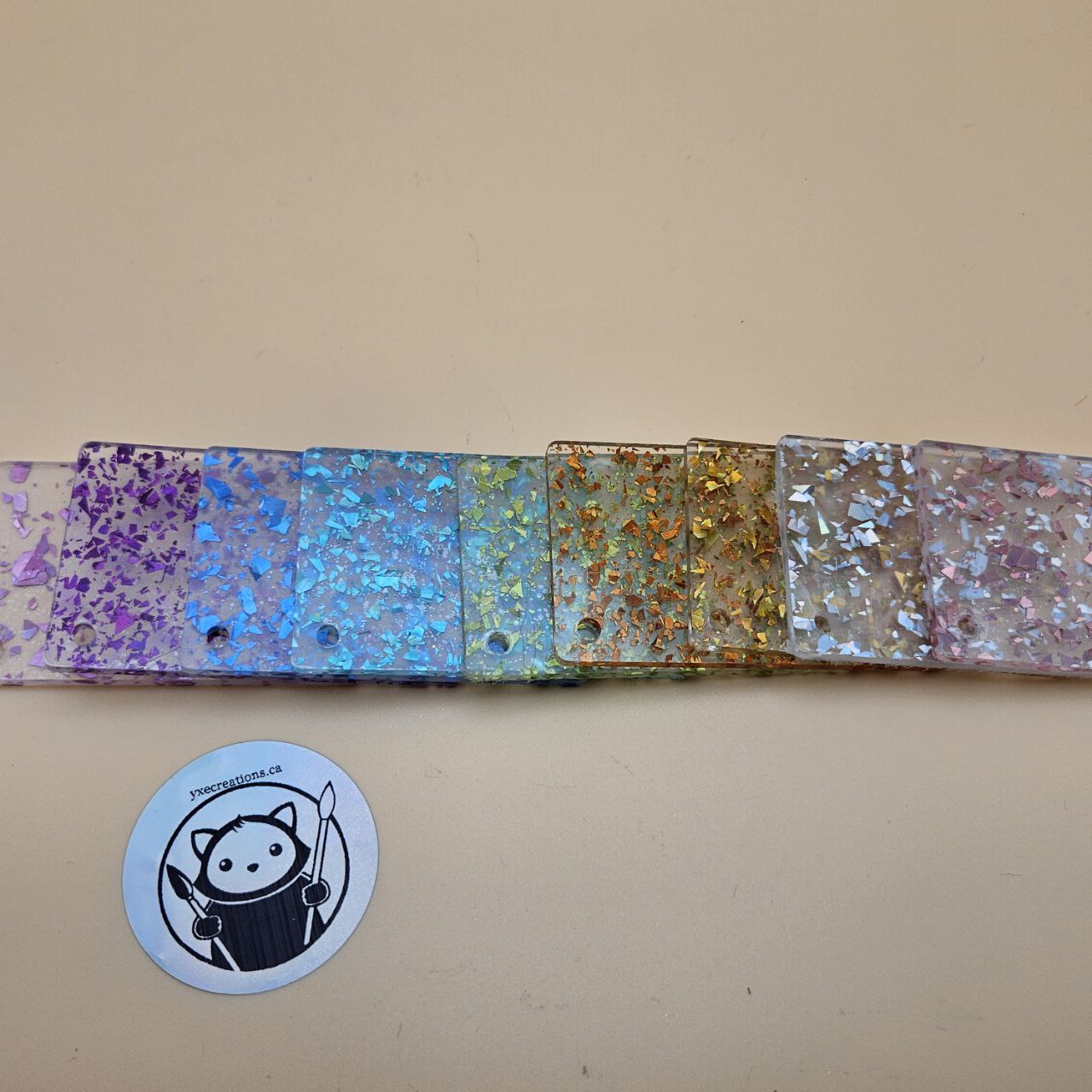 Colourful Foil Glitter Acrylic Swatches