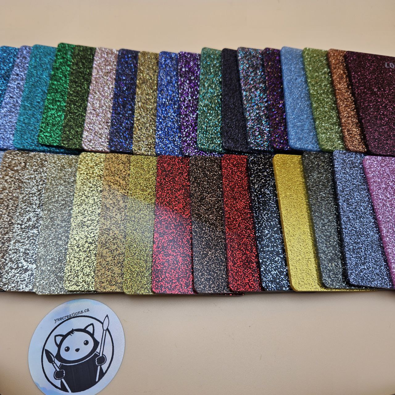 Colourful Glitter Acrylic Swatches