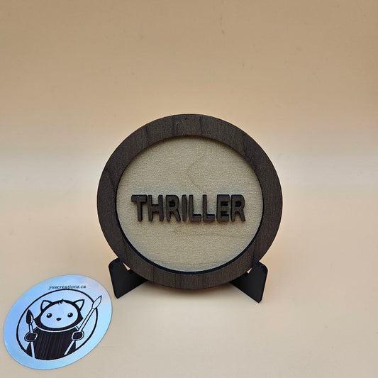 Custom Genre Bookshelf Tag - Thriller
