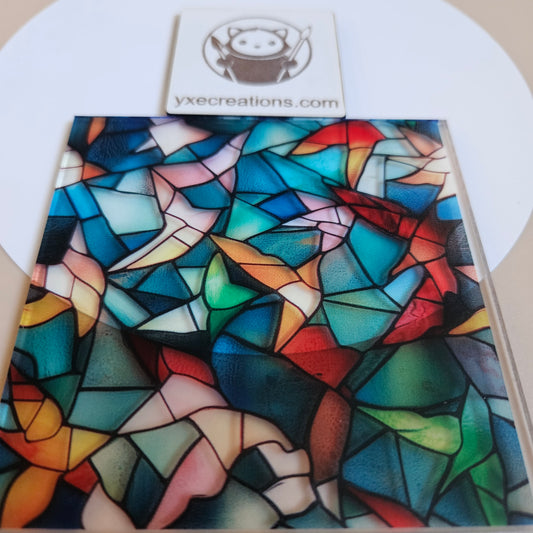 Stained Glass Imitation - Colourful Pieces - Next Level Sheet