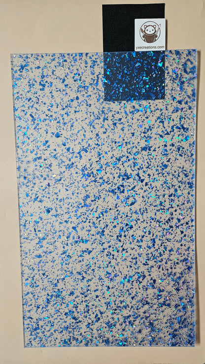 Glitter Acrylic - Blue Foil