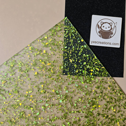 Glitter Acrylic - Green Foil