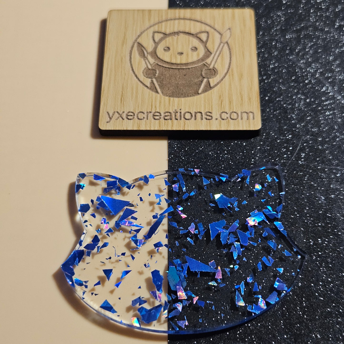 Glitter Acrylic - Blue Foil