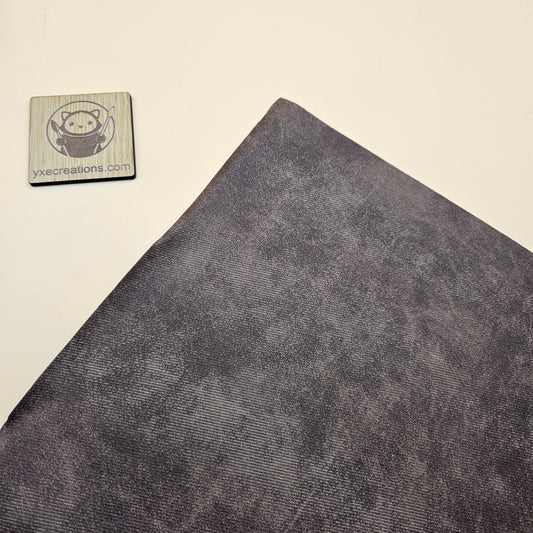 Dark Brown / Engraves Black - Denim Texture - Leatherette Sheet - PU Material