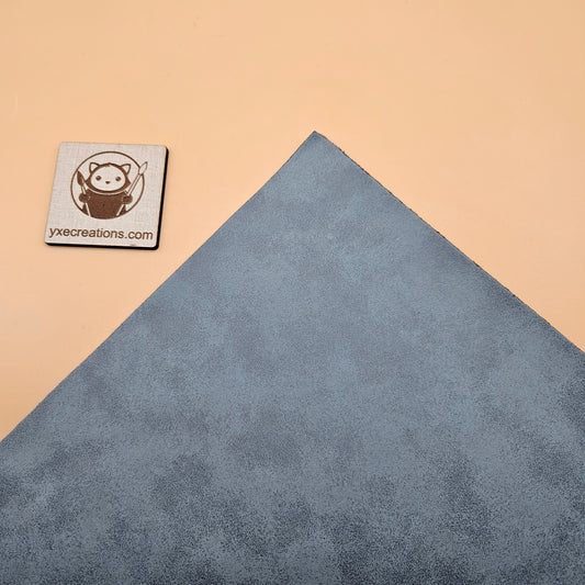 Aqua Blue / Engraves Black - Matte Vintage - Leatherette Sheet - PU Material