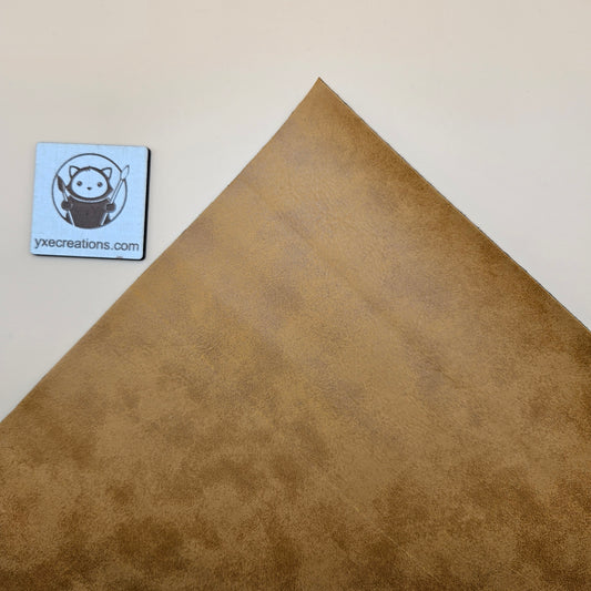 Yellow Ochre / Engraves Black - Matte Vintage - Leatherette Sheet - PU Material