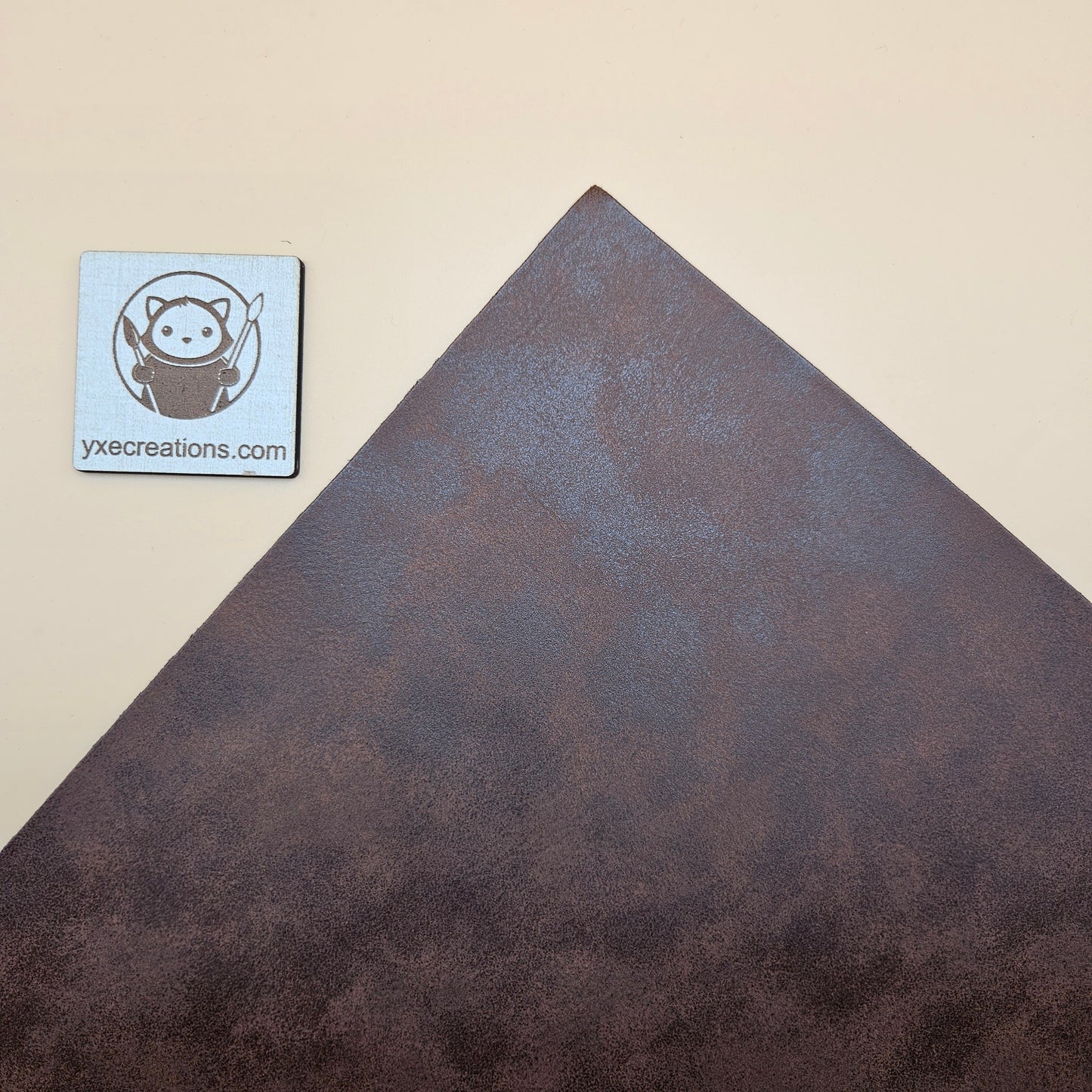 Dark Brown / Engraves Black - Matte Vintage - Leatherette Sheet - PU Material