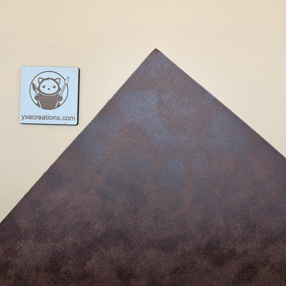 Dark Brown / Engraves Black - Matte Vintage - Leatherette Sheet - PU Material