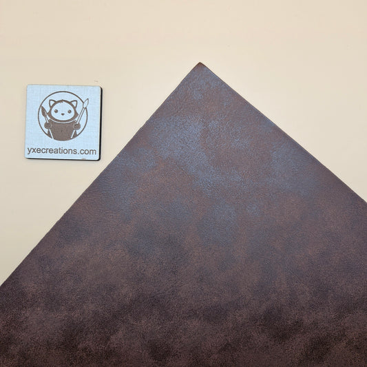 Dark Brown / Engraves Black - Matte Vintage - Leatherette Sheet - PU Material