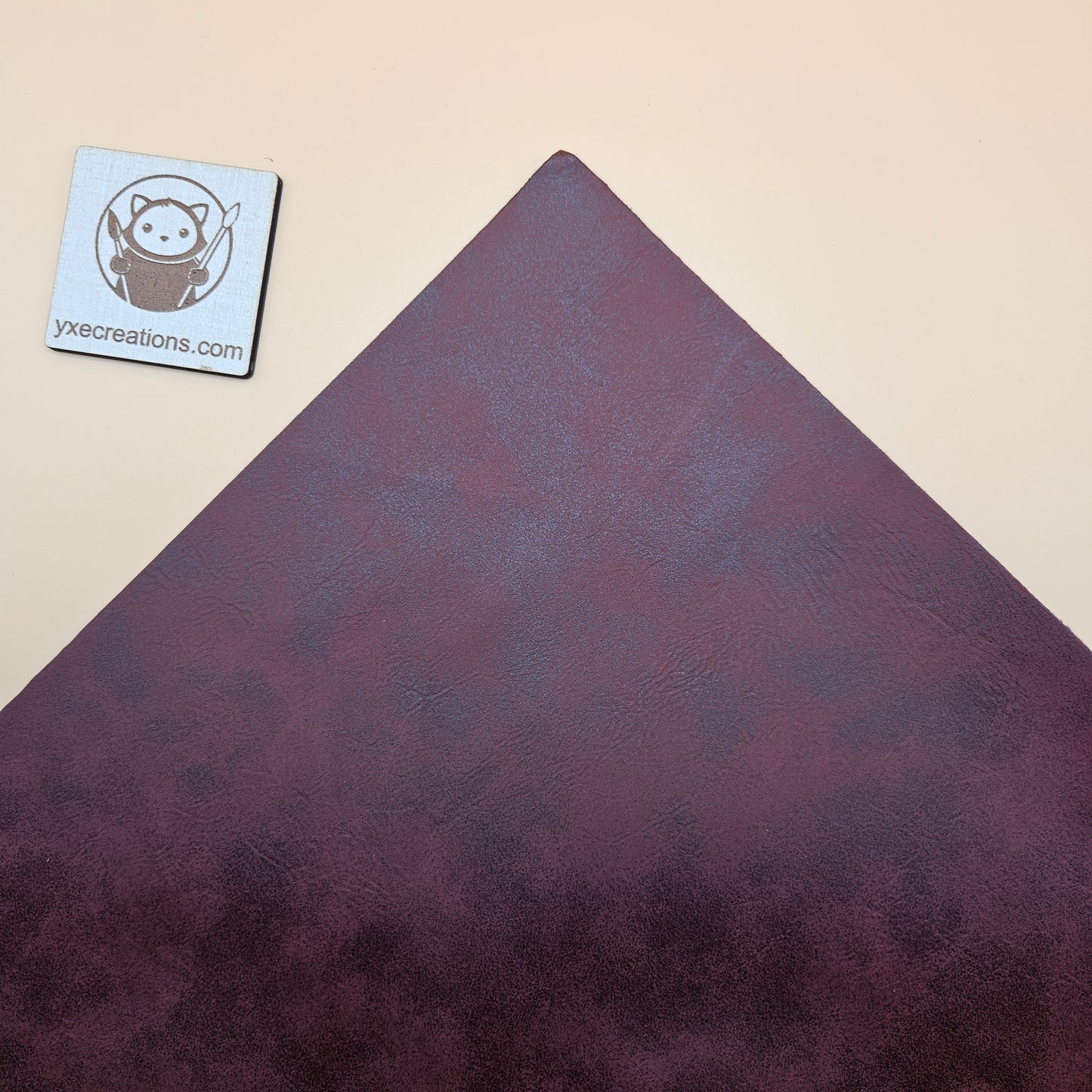 Rose Red / Engraves Black - Matte Vintage - Leatherette Sheet - PU Material