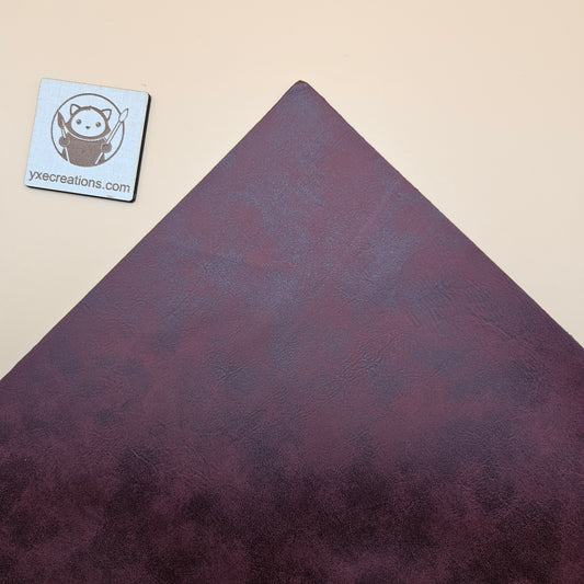 Rose Red / Engraves Black - Matte Vintage - Leatherette Sheet - PU Material