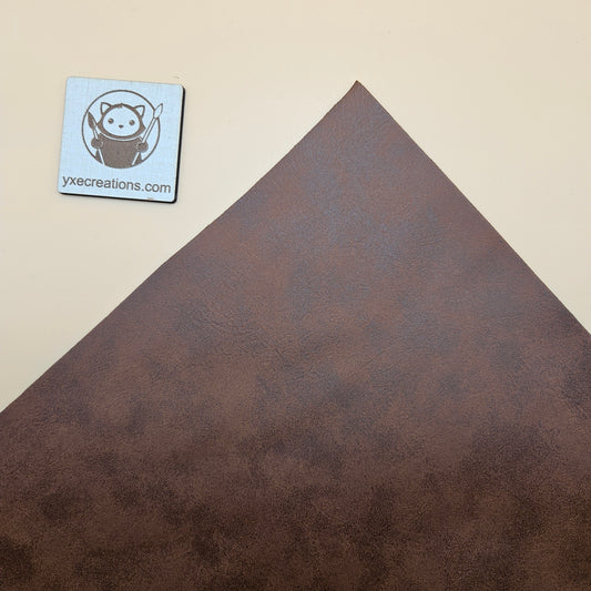 Reddish Brown / Engraves Black - Matte Vintage - Leatherette Sheet - PU Material