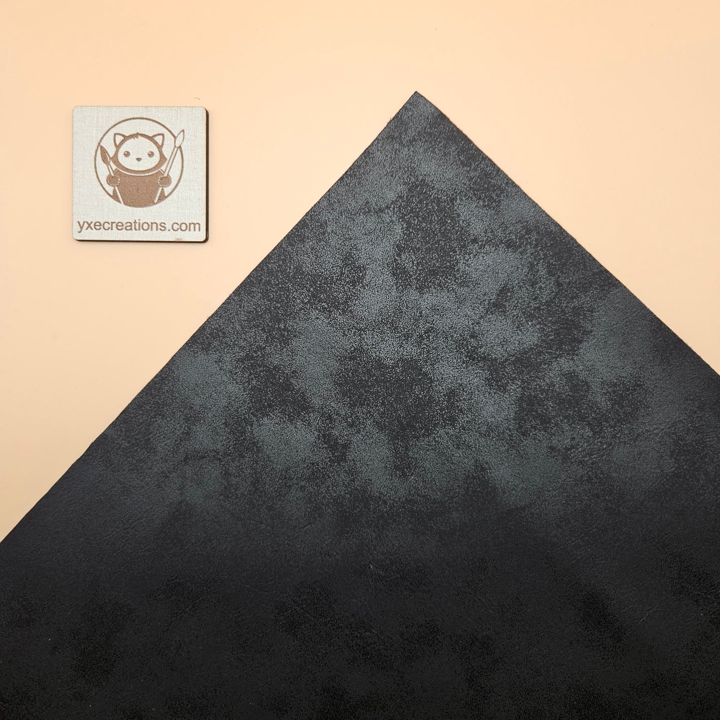 Black / Engraves Black - Matte Vintage - Leatherette Sheet - PU Material