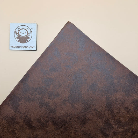 Brown / Engraves Black - Matte Vintage - Leatherette Sheet - PU Material