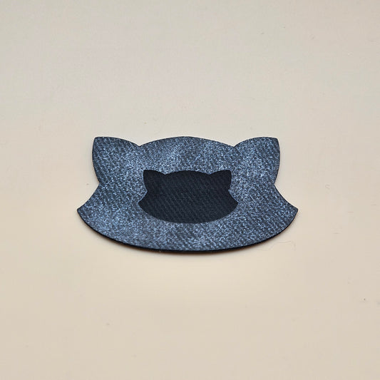 Gray / Engraves Black - Denim Texture - Leatherette Sheet - PU Material