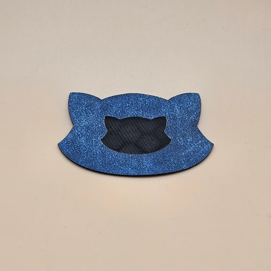 Blue / Engraves Black - Denim Texture - Leatherette Sheet - PU Material
