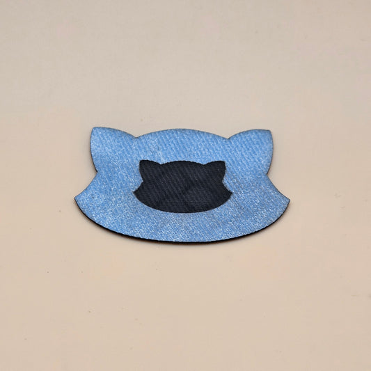 Light Blue / Engraves Black - Denim Texture - Leatherette Sheet - PU Material