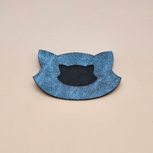 Teal / Engraves Black - Denim Texture - Leatherette Sheet - PU Material