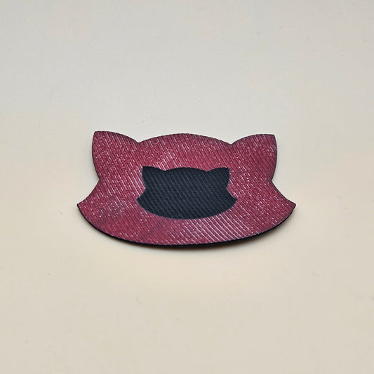 Red / Engraves Black - Denim Texture - Leatherette Sheet - PU Material
