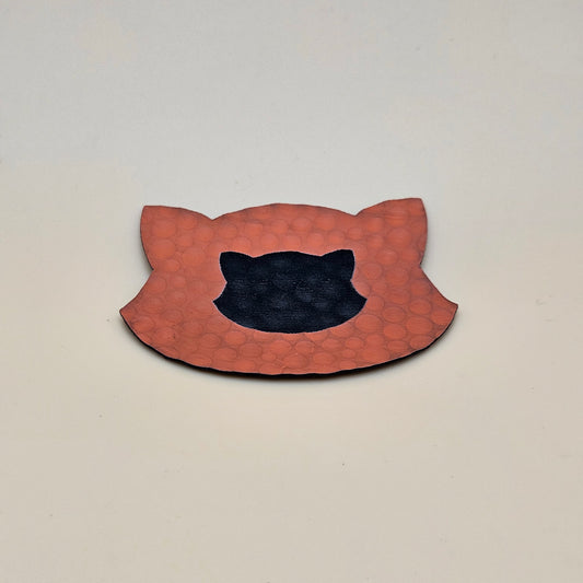 Orange / Engraves Black - Golf Texture - Leatherette Sheet - PU Material