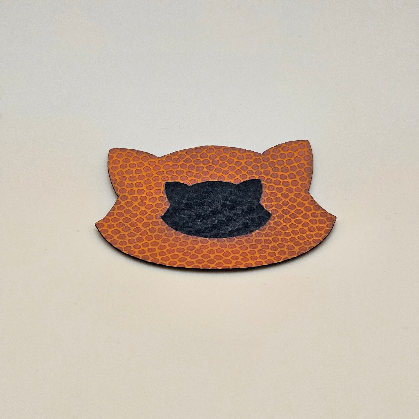 Orange / Engraves Black - Basketball Texture - Leatherette Sheet - PU Material