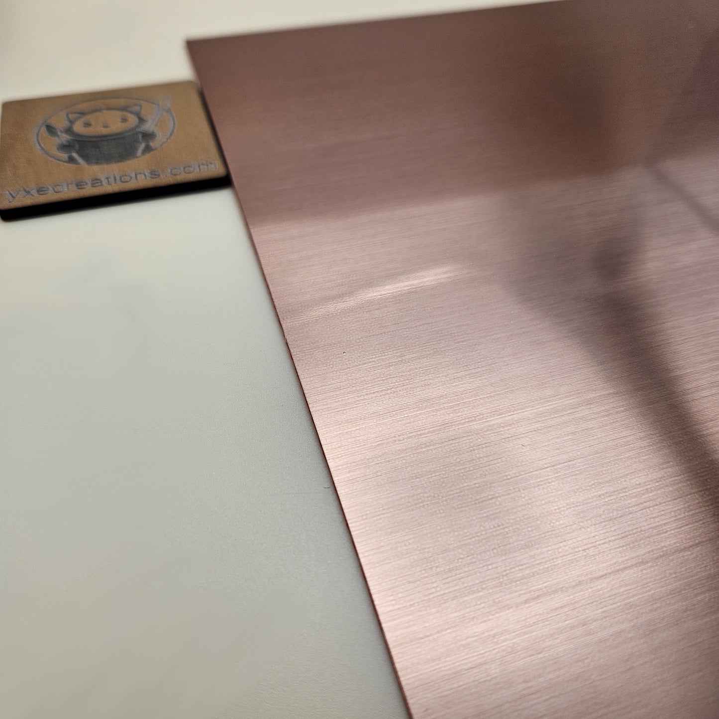 Two-Tone Engravable Acrylic - Brushed Copper - Engraves Red