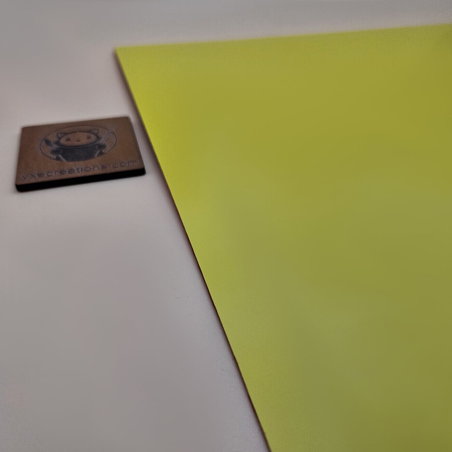 Two-Tone Engravable Acrylic - White - Engraves Yellow