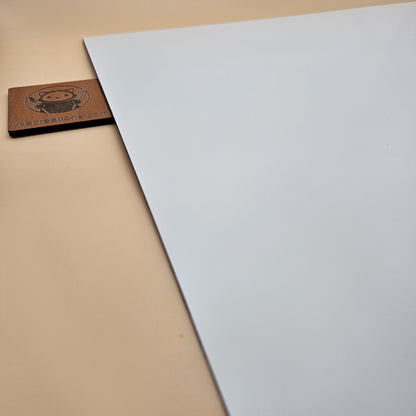 Two-Tone Engravable Acrylic - White - Engraves Blue