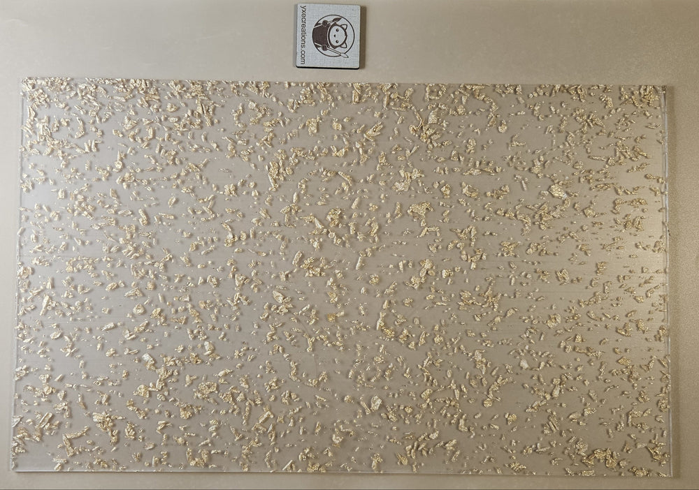 Clear Acrylic Sheet - Gold Foil Flakes