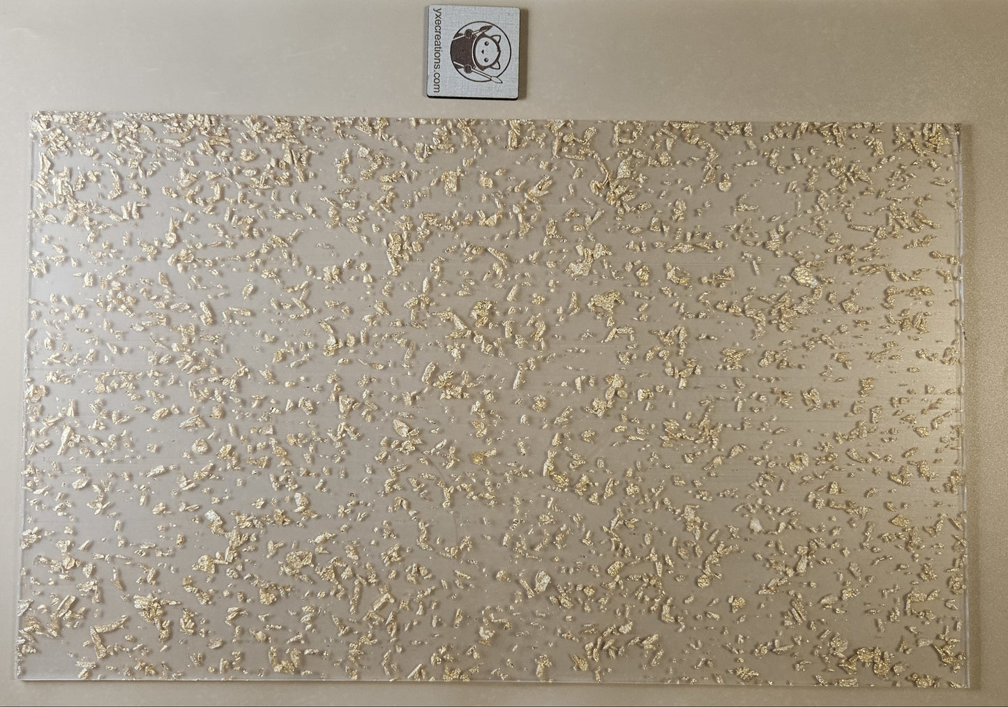 Clear Acrylic Sheet - Gold Foil Flakes
