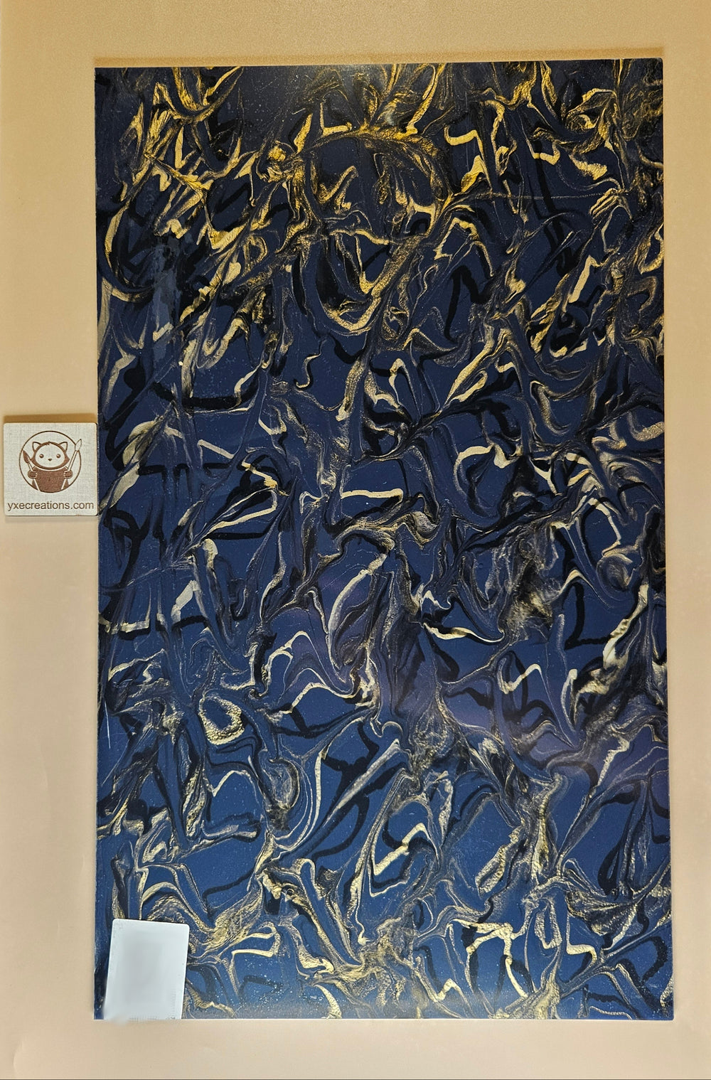 Designer Acrylic - Molten Marble  - Dark Blue