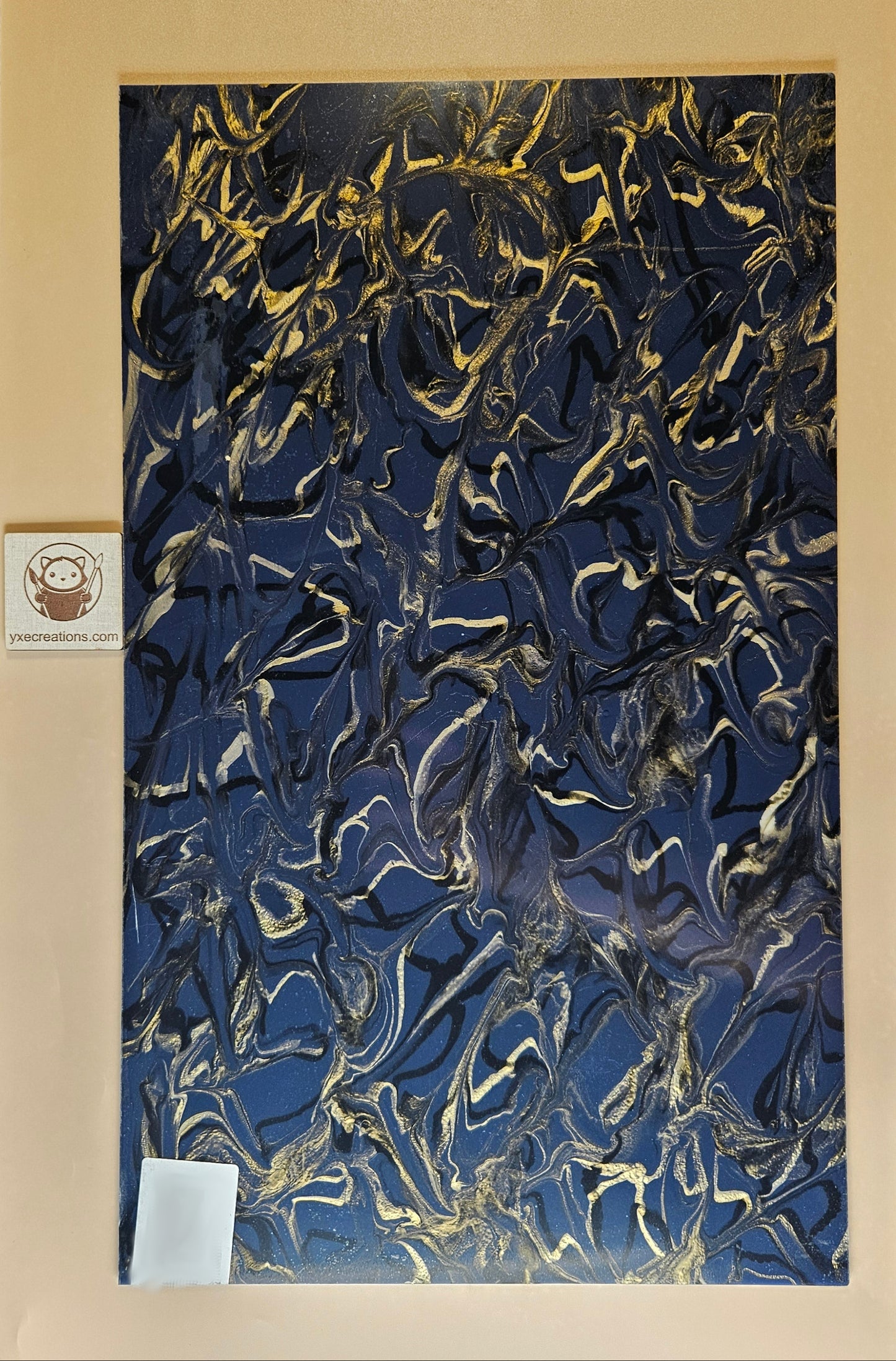 Designer Acrylic - Molten Marble  - Dark Blue