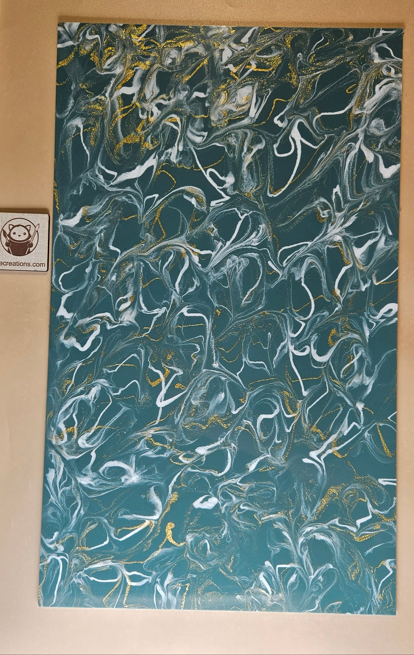 Designer Acrylic - Molten Marble  - Teal