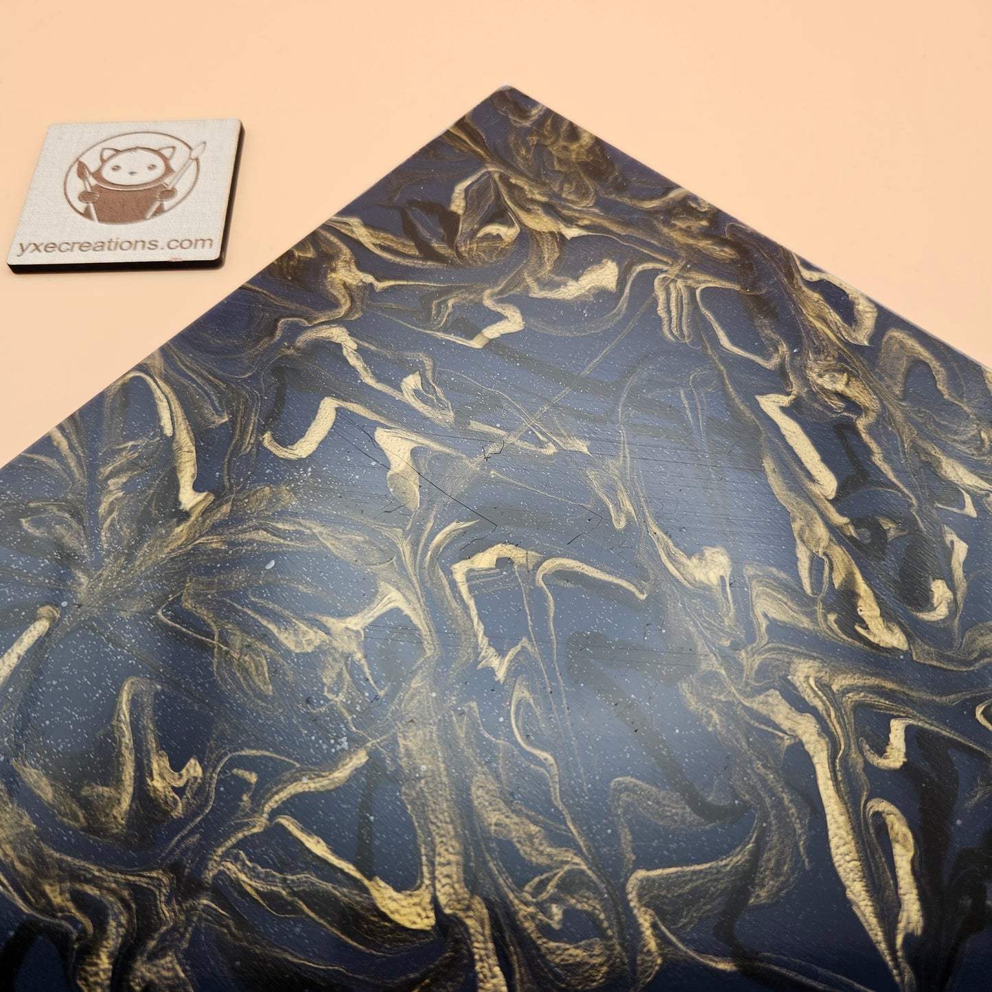 Designer Acrylic - Molten Marble  - Dark Blue