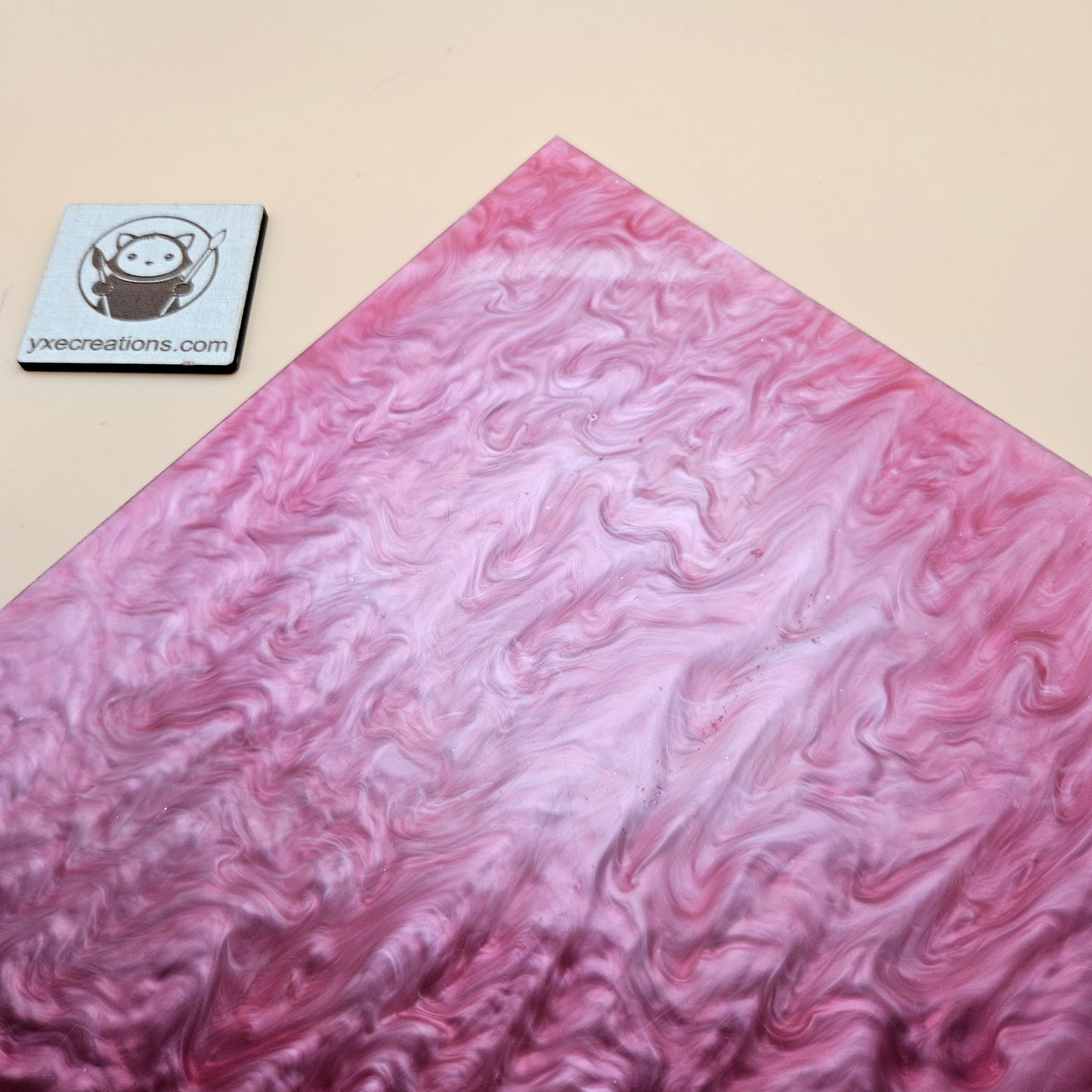 Designer Acrylic Sheet - Liquid Pearl - Strawberry Milk