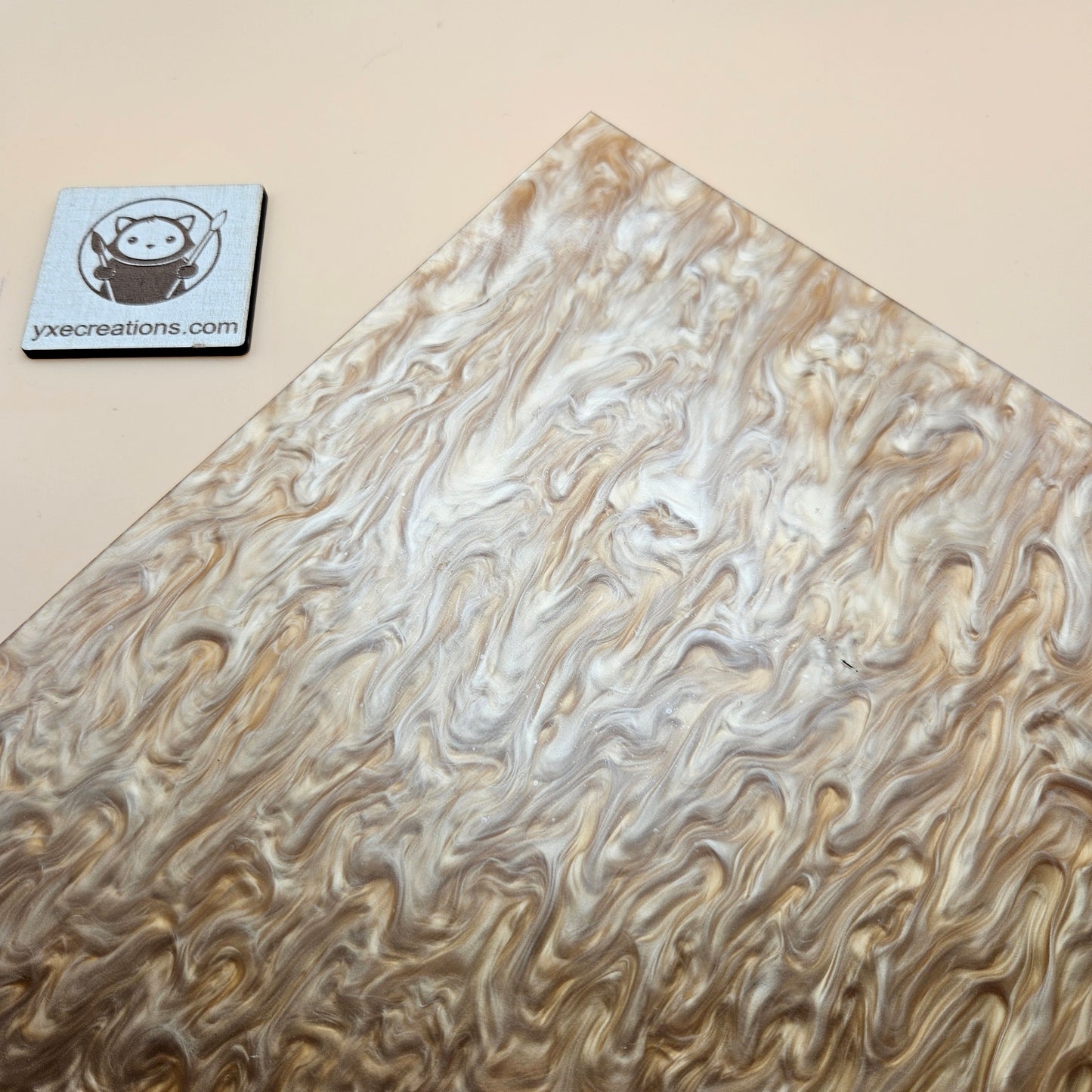 Designer Acrylic Sheet - Liquid Pearl - Latte Cream